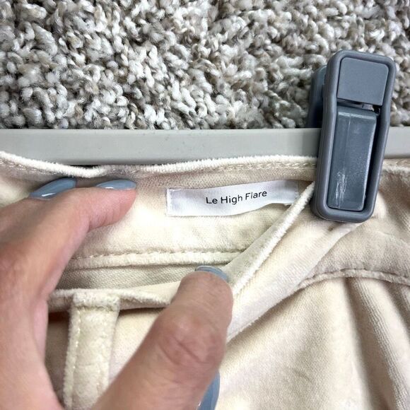 Frame Pants Women’s 28 Ivory Cream Velveteen Le High Flare - Picture 4 of 9